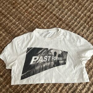 Prada White and Black Graphic Crop Top